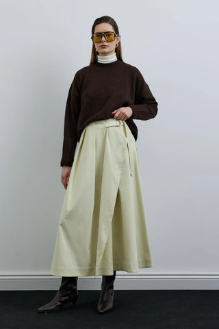 Tokalı Anvelop Etek Vanilya