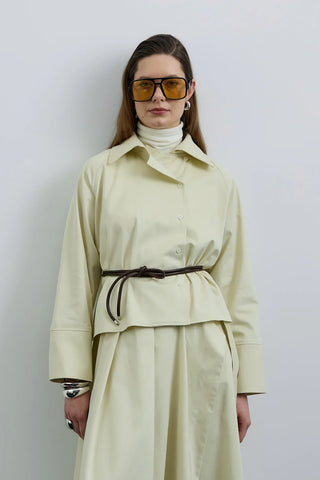 Elvo Kruvaze Düğmeli Gömlek Vanilya