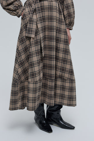 Mira Ekose Uzun Elbise Bej