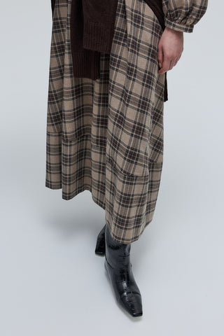 Mira Ekose Uzun Elbise Bej