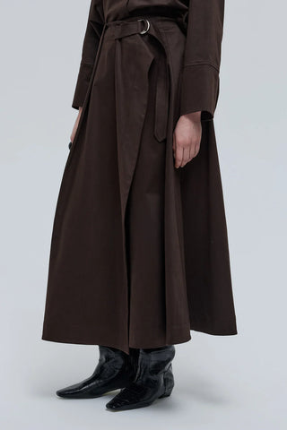 Tokalı Anvelop Etek Kahverengi