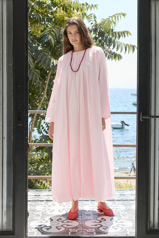 Bae Balon Vual Elbise Pudra