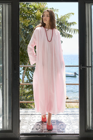 Bae Balon Vual Elbise Pudra