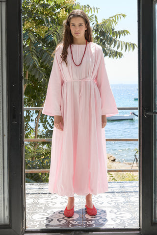 Bae Balon Vual Elbise Pudra