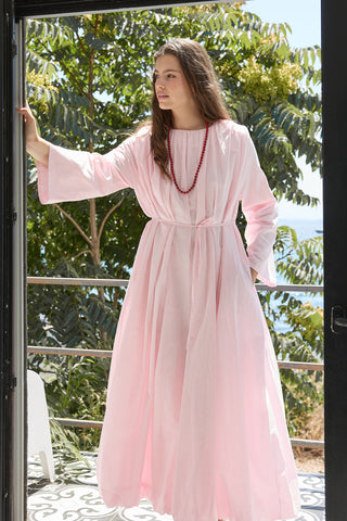 Bae Balon Vual Elbise Pudra