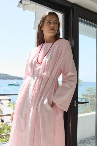 Bae Balon Vual Elbise Pudra