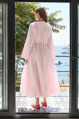 Bae Balon Vual Elbise Pudra