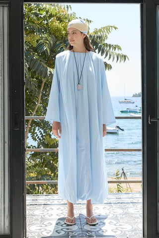 Bae Balon Vual Elbise Mavi