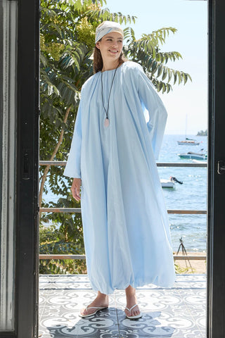 Bae Balon Vual Elbise Mavi