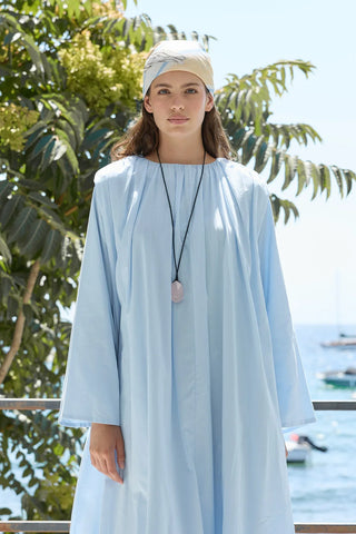 Bae Balon Vual Elbise Mavi