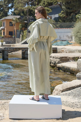 Matin Keten Elbise Açık Yeşil