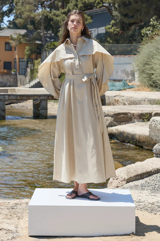 Matin Keten Elbise Taş