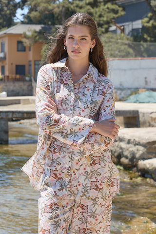 Fıra Gömlek Palmiye Desenli