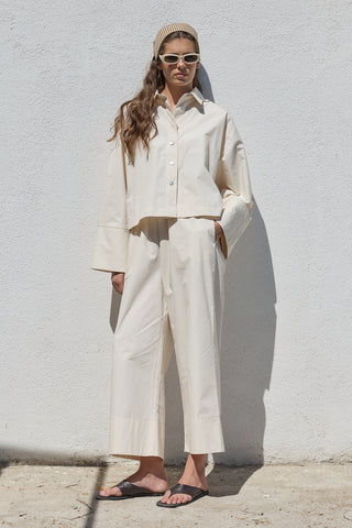 Liv Poplin Pantolon Vanilya