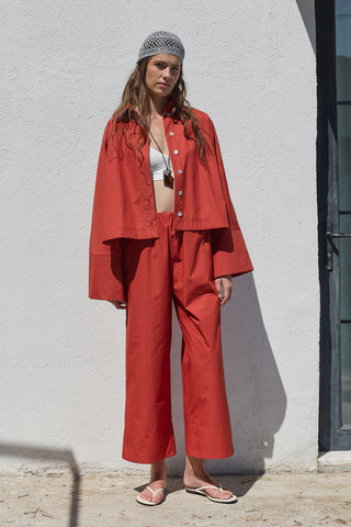 Liv Poplin Pantolon Kiremit