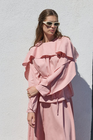 Perna Keten Bluz Pembe