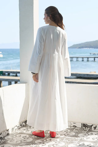 Forest Bağlamalı Vual Elbise Ekru