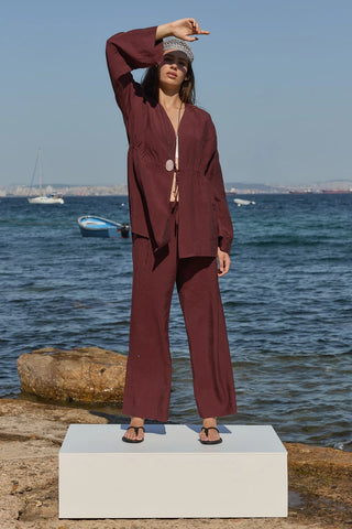 Ray Modal Kimona Takım Bordo