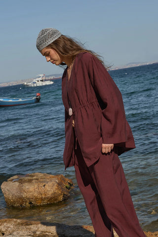 Ray Modal Kimona Takım Bordo