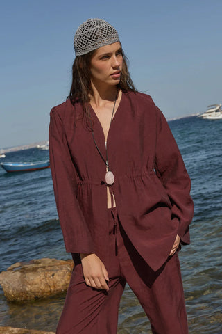 Ray Modal Kimona Takım Bordo