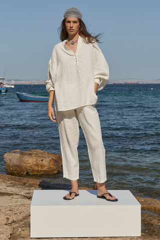 Linen Easy Keten Gömlek Ekru