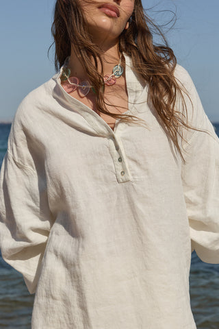 Linen Easy Keten Gömlek Ekru