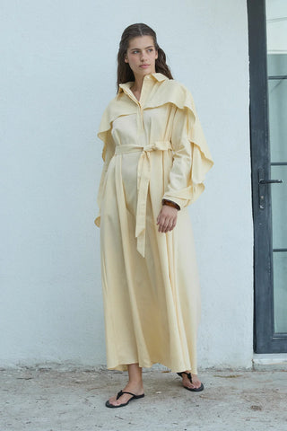 Matin Keten Elbise Sarı