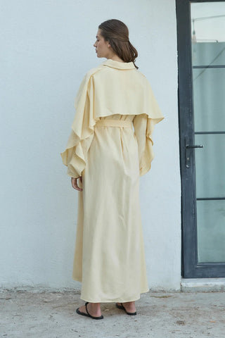 Matin Keten Elbise Sarı