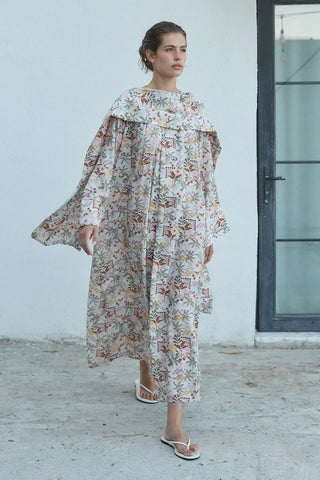 Fogo Elbise Palmiye Desenli