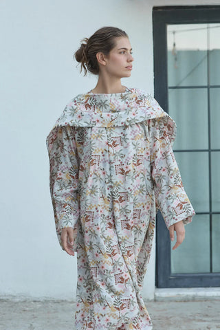 Fogo Elbise Palmiye Desenli