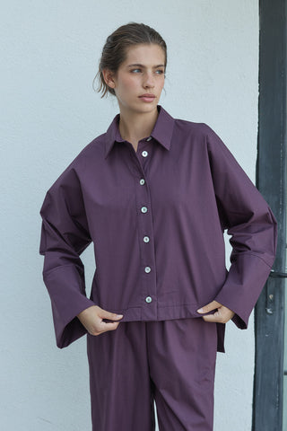 Liv Poplin Gömlek Mürdüm