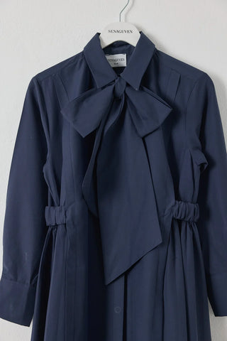 Pila Poplin Elbise Lacivert