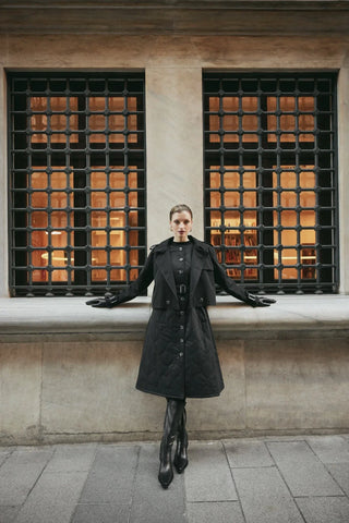 Ceket Yelek İkili Trençkot Siyah