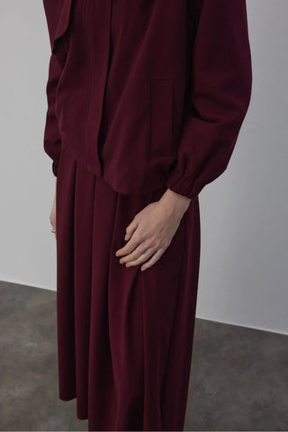 Amber Astarlı Bomber Ceket Bordo