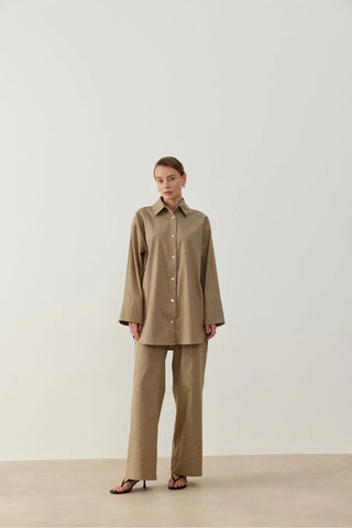 Keten Taşlı Takım Bej