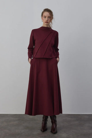 Mai Oyşo Etekli Takım Bordo