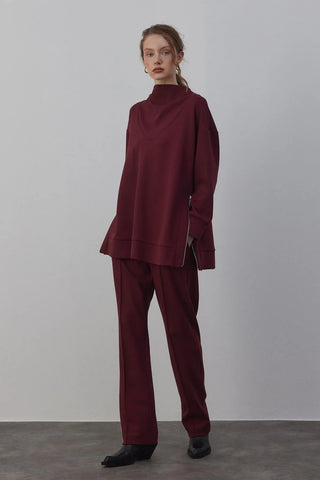 Oyşo Yandan Fermuarlı Takım Bordo